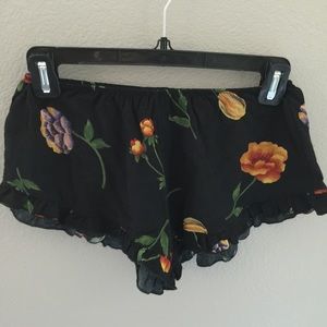 Brandy Melville Black Floral Shorts