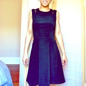 Little Black Dress with Sheer Cut Out Top