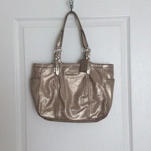 Coach silver tote