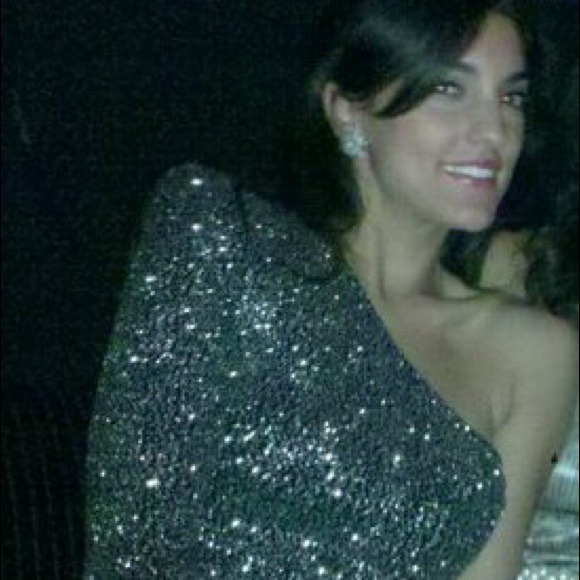 Reduced! One-Shoulder Silver Dress (Size S) w/tags