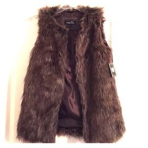 Brown Faux Fur Vest
