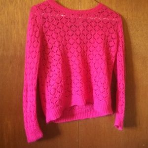 Kids pink sweater with ribbon