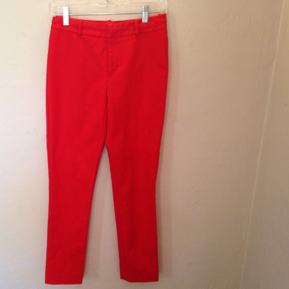 Fire Engine Red Slacks - Picture 2 of 4