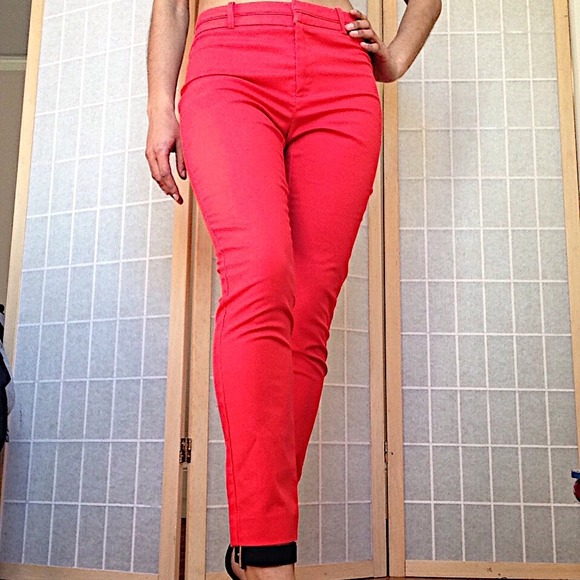 Fire Engine Red Slacks - Picture 3 of 4