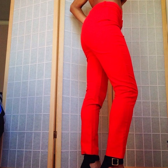 Fire Engine Red Slacks - Picture 4 of 4