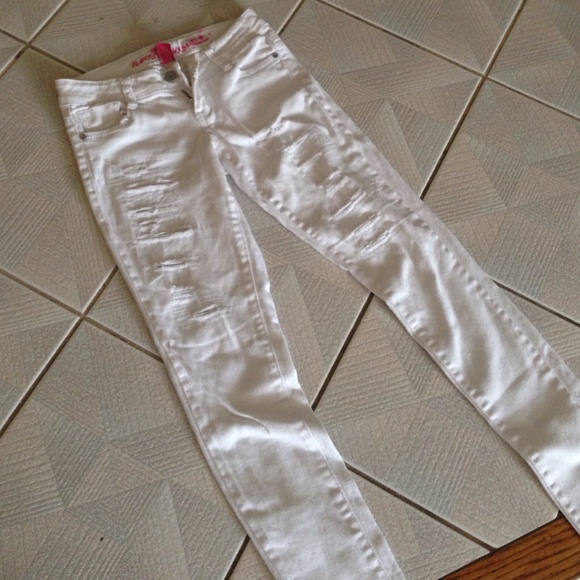 White ripped jeans
