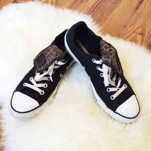 Black Leopard Converse Mega Tongue Low Top