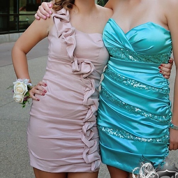 Homecoming/Formal champagne pink dress