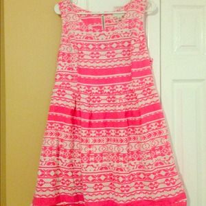 Pink and white Aztec dress