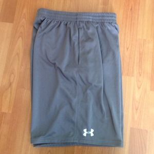 Grey Men's Under Armour Mesh Gym Shorts