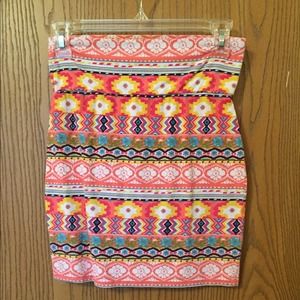 Tube Aztec print skirt