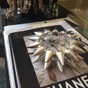 Silver spikes bracelet, Lady Gaga inspired