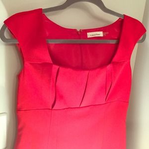 👗 Calvin Klein Red Pencil Dress