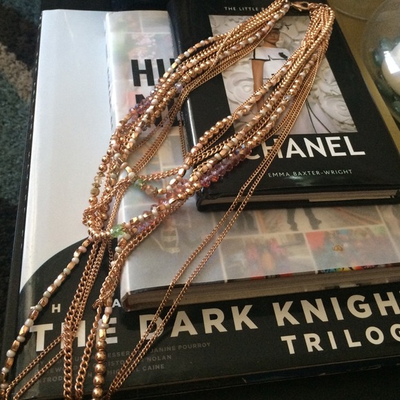 ALDO rose gold stackable necklace