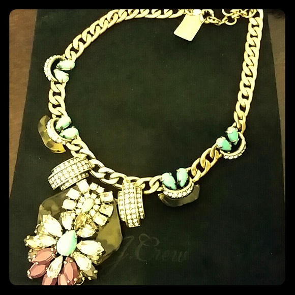 SALE J. Crew Tortoise Crystal Necklace Retail NWT