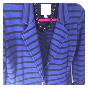 Olive & Oak Sweatshirt Blend Blue & Black Blazer