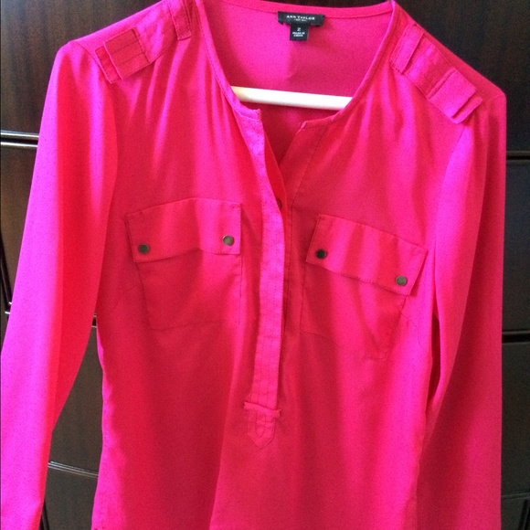 Hot Pink Ann Taylor Blouse
