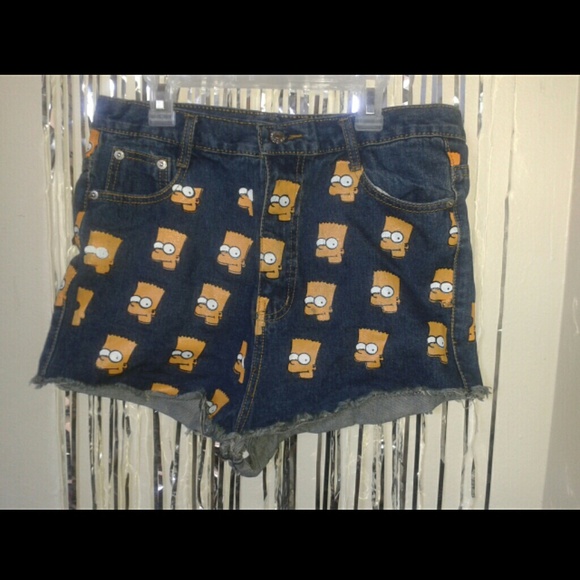 Bart simpson dark denim shorts
