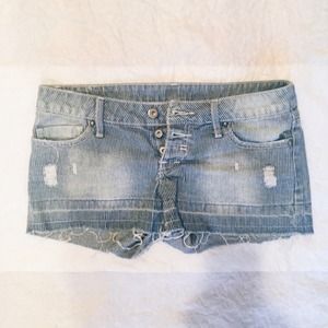Mango Striped Denim Shorts