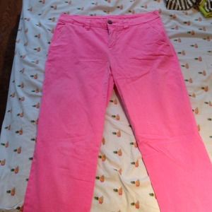 Gap fluorescent pink skinny khakis
