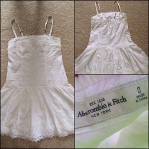 Abercrombie & Fitch white crocheted detail dress
