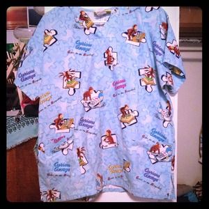 Curious George scrub top
