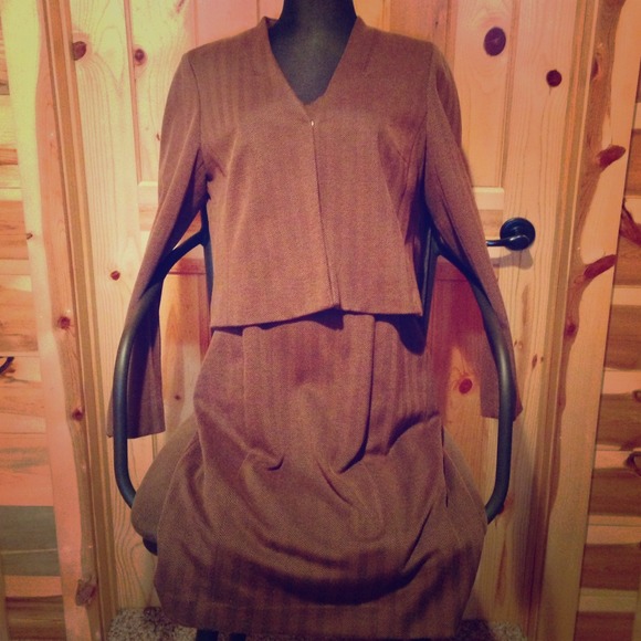 Two piece brown & black dress