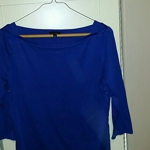 Royal blue ballet neck top