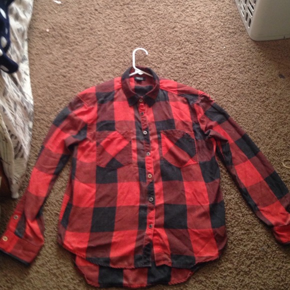 Orange and black flannel shirt from pacsun. - Picture 1 of 2