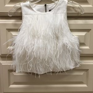Tibi feather crop top
