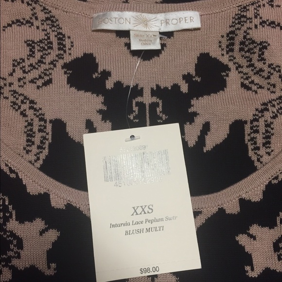 HOLIDAY SALE! NEW. Peplum sweater with lace detail. - Picture 2 of 2