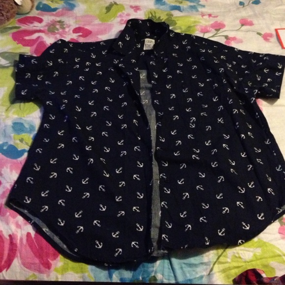 Oversize Anchor Button Down Shirt