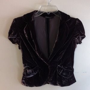 BCBG Max Azria Brown Short Sleeve Blazer