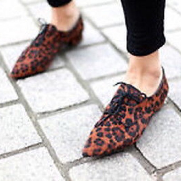 Zara Shoes - ZARA Leopard Print Blucher Shoes
