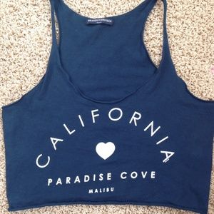 Paradise Cove navy blue crop tank top
