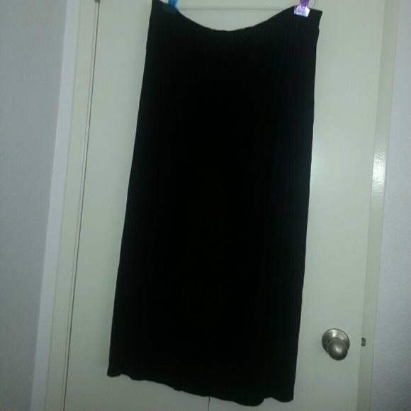 Black acetate ankle length skirt