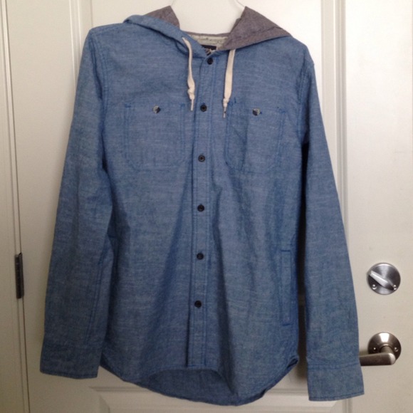 Modern amusement button up with hood