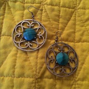 💠 Turquoise and Brass Earrings