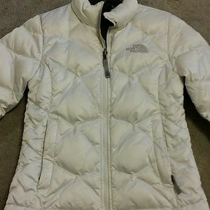 North Face Girls Coat White S 10/12 EUC! Down Fill