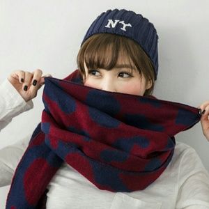 Animal print  double sided scarf with tassel #4030