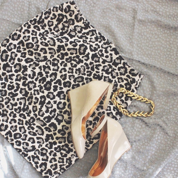 Halogen Metallic Leopard Skirt