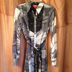 Black & white chiffon dress