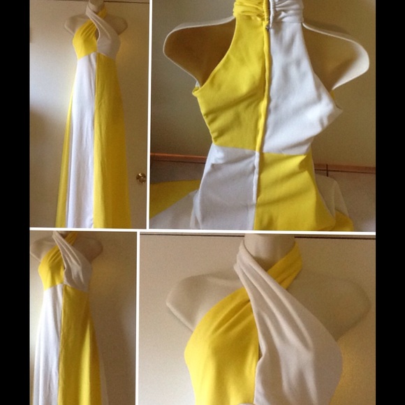 Vintage 70's Hippy Disco Retro Maxi Gown Mod Dress - Picture 2 of 4