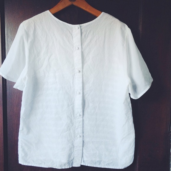 🚫SOLD IN BUNDLE Topshop | White pintucked blouse - Picture 3 of 4