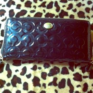 Authentic patent Coach wallet