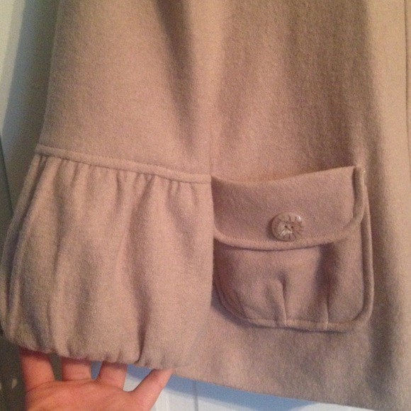 Hazel M wool lined coat beige cream anthropologie - Picture 3 of 4