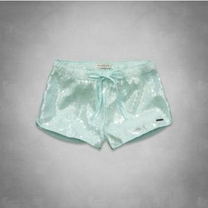 Abercrombie & Fitch mint colored sequin shorts