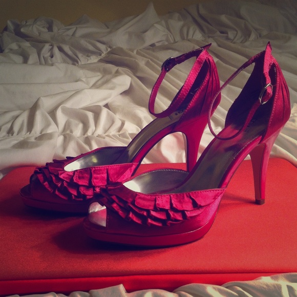 Bakers hot pink ruffle heels