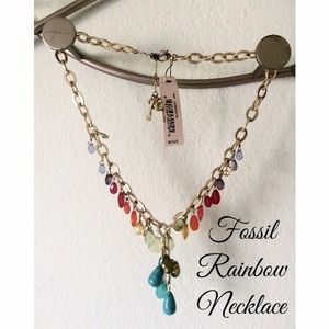 SALE! Beautiful NWT Fossil Rainbow Necklace