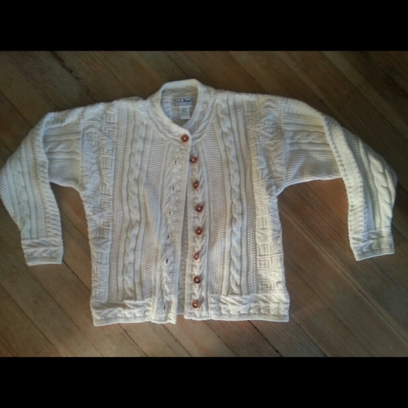 L.L. Bean Classic Cable Knit Cardigan